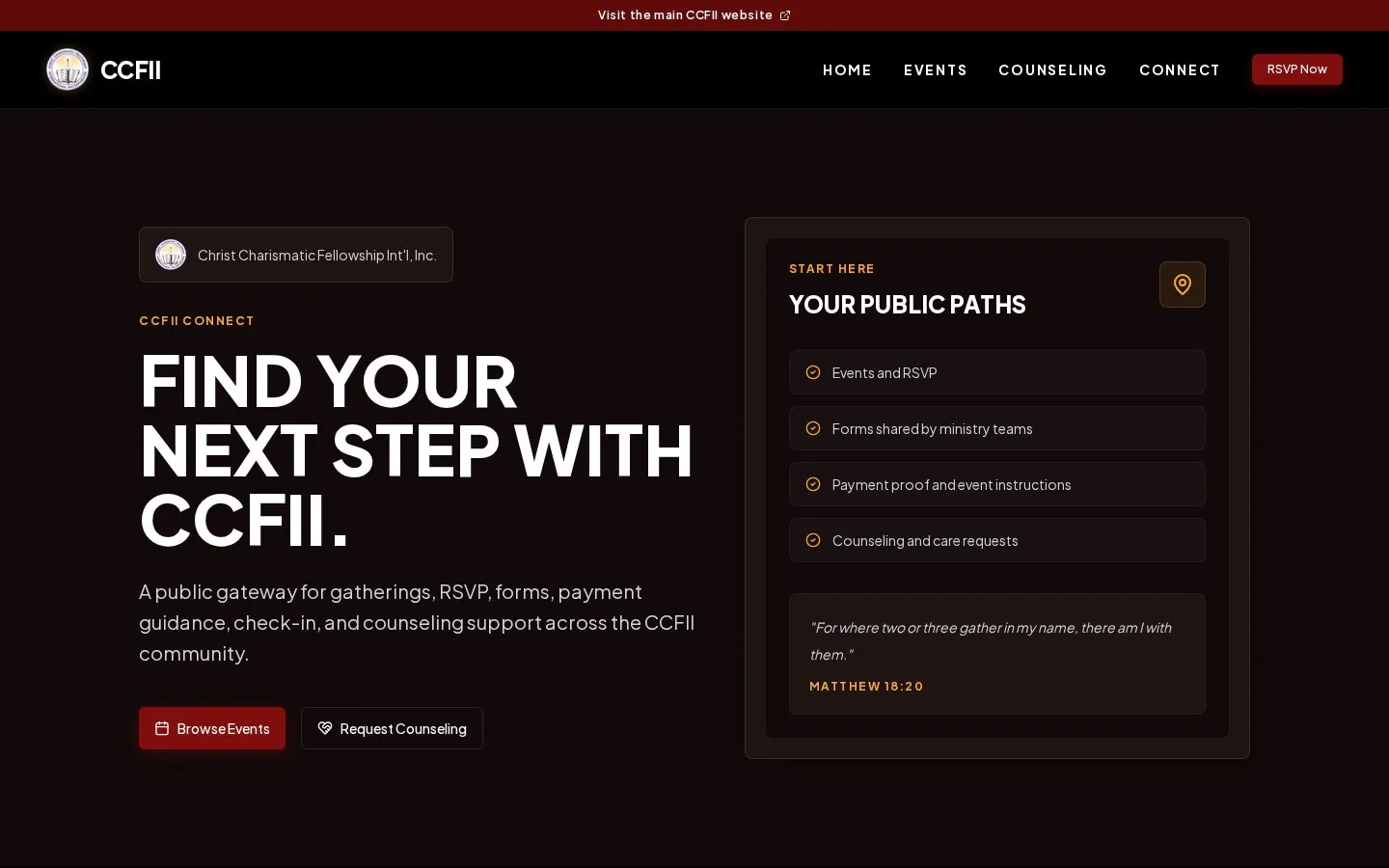CCFII Connect screenshot